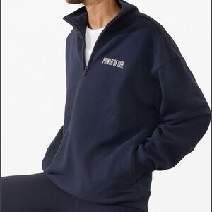 Athleta Power of She Navy Half-Zip Pullover Large